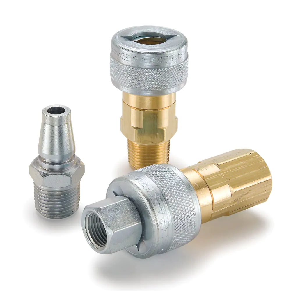 Parker用于空氣工具和呼吸空氣的快換接頭（氣動），與Schrader進(jìn)行互換 - TL 系列快換陰接頭 - 扭鎖形式